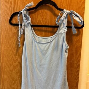 A New Day Gray Sleeveless Tie Front Tank Top